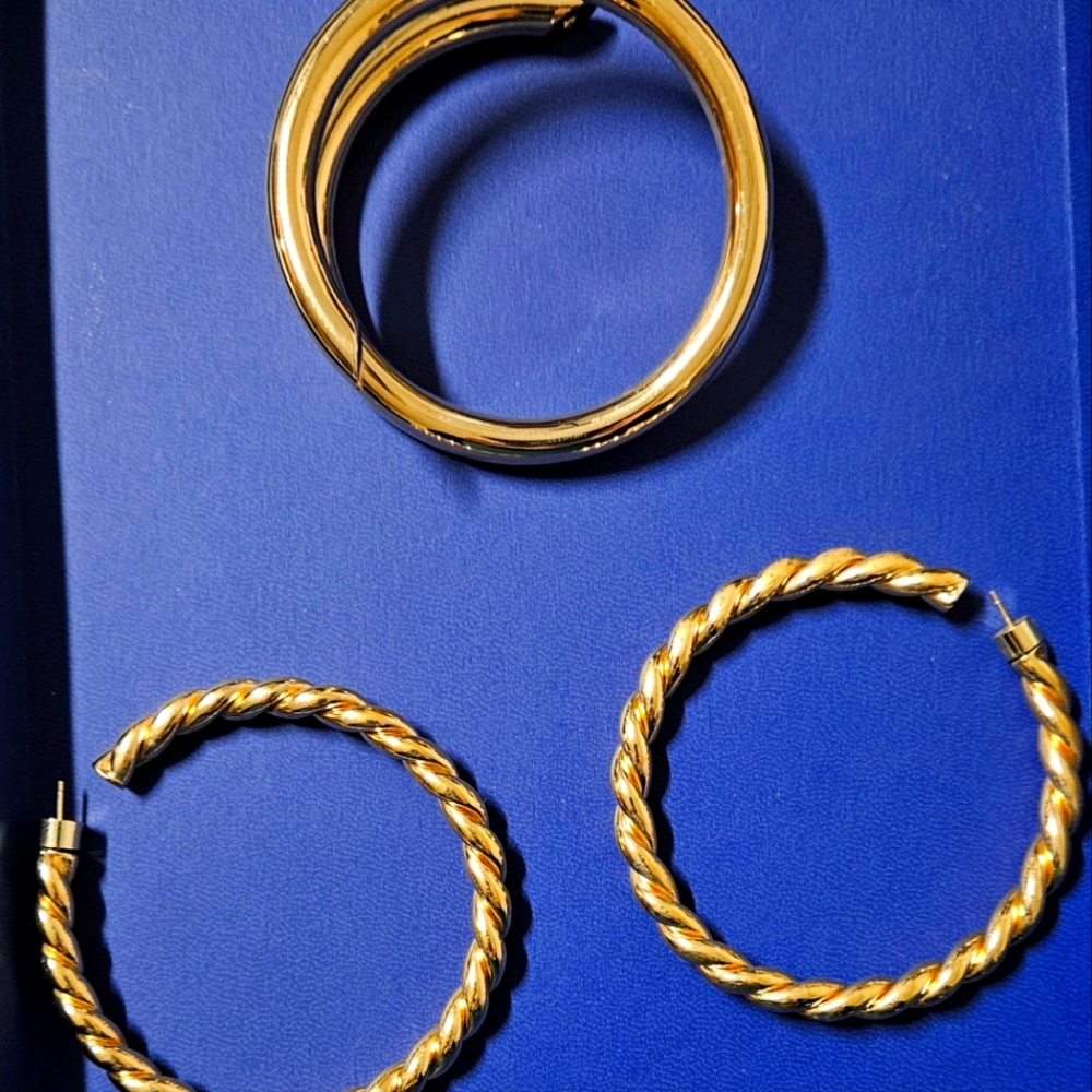 jennifer fisher earrings and bangle set